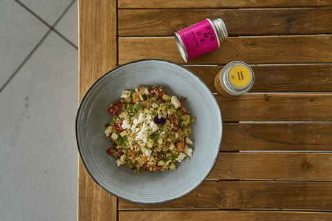 Cous Cous Salat mit buntem Gemüse und Ziegenkäse - STAY SPICED !