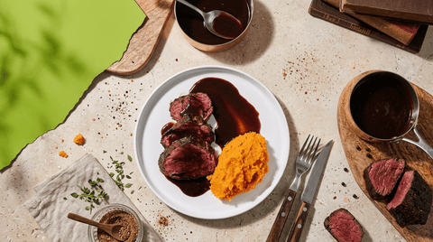 Rehfilets mit Glühweinsauce und Süßkartoffelpüree - STAY SPICED !