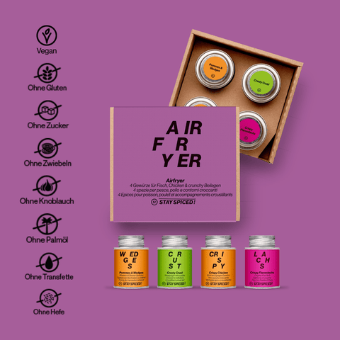 AirFryer Box | Gewürze Set | 4er Geschenkbox - STAY SPICED ! - 59531x