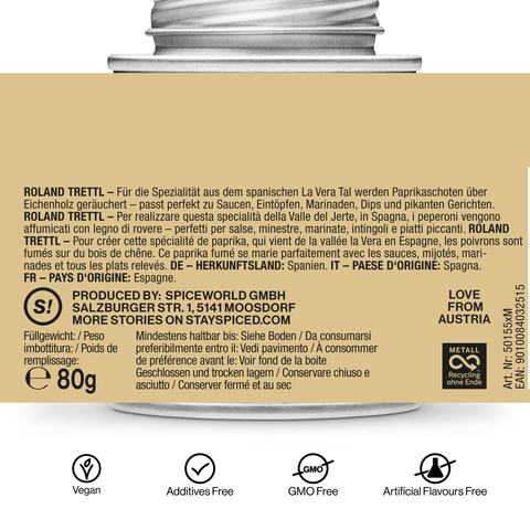 Pimenton de la Vera Doux - Paprika geräuchert edelsüß/mild - STAY SPICED ! - 50155xM