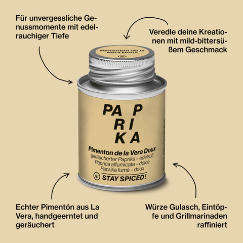 Pimenton de la Vera Doux - Paprika geräuchert edelsüß/mild - STAY SPICED ! - 50155xM