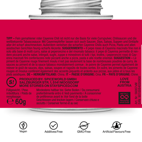 Cayenne Chili rot fein gemahlen - STAY SPICED ! - 56007xM
