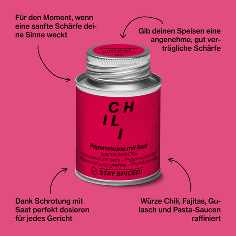 Chili / Peperoncino rot geschrotet mit Saat - STAY SPICED ! - 56010xM