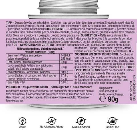 Zimtschnegge, Back & Porridge Gewürz - STAY SPICED ! - 58127xM