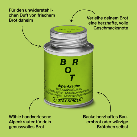 Alpenkräuter Brot Mischung, für den Teig - STAY SPICED ! - 69001xM