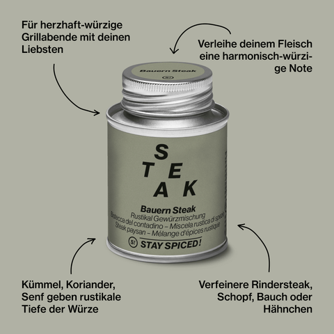 Bauern Steak rustikal Gewürzzubereitung - STAY SPICED ! - 61012xM