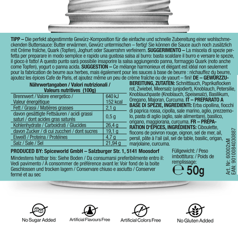 Cafe de Paris - Kräuterbutter Gewürzzubereitung - STAY SPICED ! - 60002xL