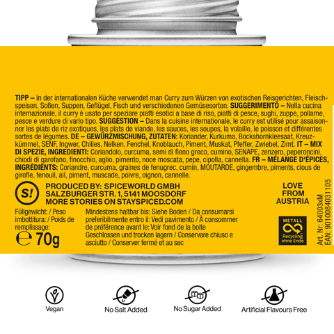 English Curry, feine milde Mischung - STAY SPICED ! - 64003xM
