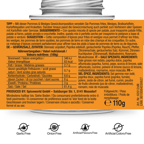 Pommes & Wedges - Marinier & Shaker Gewürz - STAY SPICED ! - 62012xL