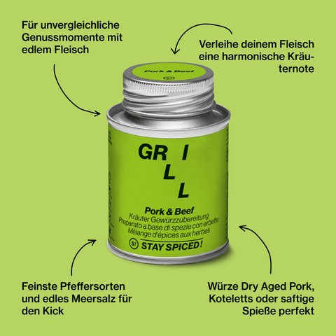 Pork & Beef - Kräuter Gewürzzubereitung - STAY SPICED ! - 60041xM