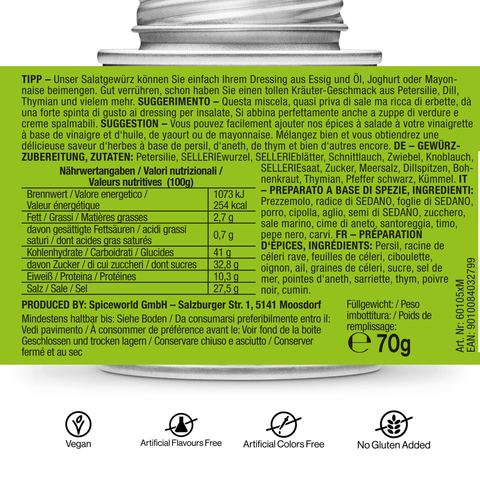 Salat Gartenkräuter Mix - fein Pimp my Salad Salatgewürz - STAY SPICED ! - 60105xL