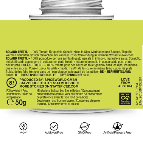 Tomatenflocken - 1kg entspricht 13,9 kg frischen Tomaten - STAY SPICED ! - 50192xM