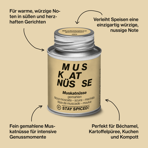 Muskatnüsse dunkel gemahlen - STAY SPICED ! - 50146xM