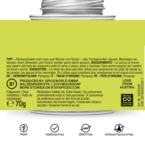 Zitronenschale fein geschnitten - STAY SPICED ! - 50200xM