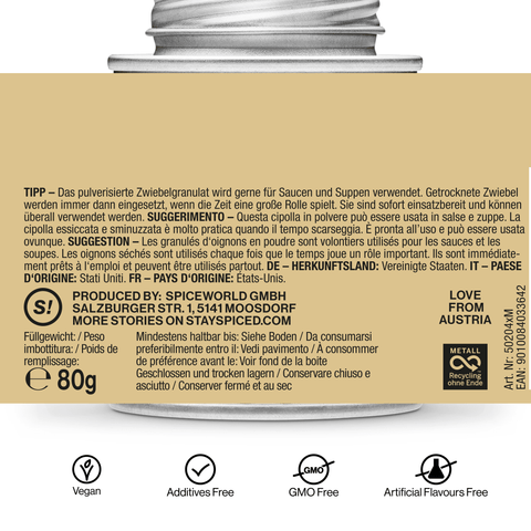 Zwiebelgranulat kalifornisch - 1.Qualität - STAY SPICED ! - 50204xM