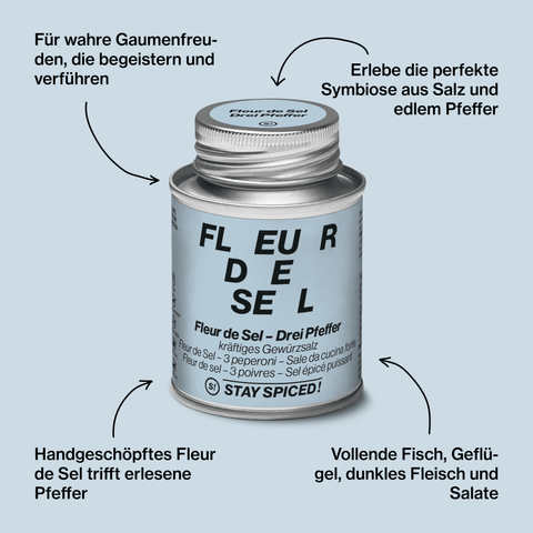 Fleur de Sel / Flor de Sal - Drei Pfeffer - STAY SPICED ! - 54304xM