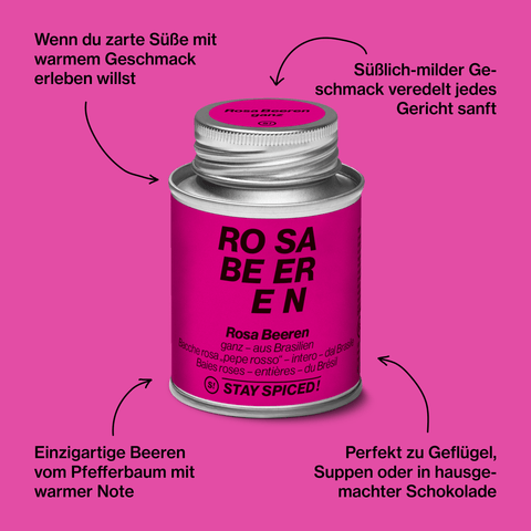 Rosa Beeren " Roter Pfeffer" ganz - STAY SPICED ! - 52108xM