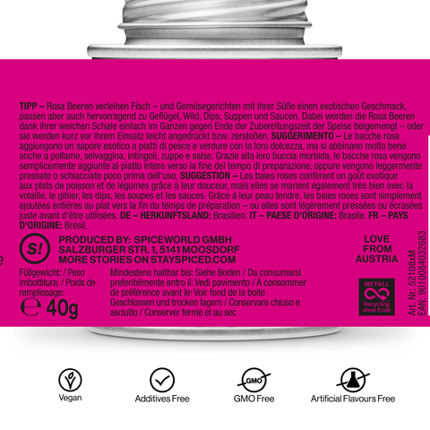 Rosa Beeren " Roter Pfeffer" ganz - STAY SPICED ! - 52108xM