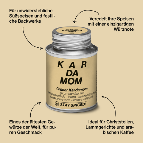 Kardamom grün ganz - 1.Qualität - STAY SPICED ! - 50123xM