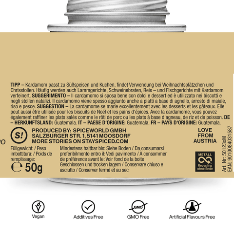 Kardamom grün ganz - 1.Qualität - STAY SPICED ! - 50123xM