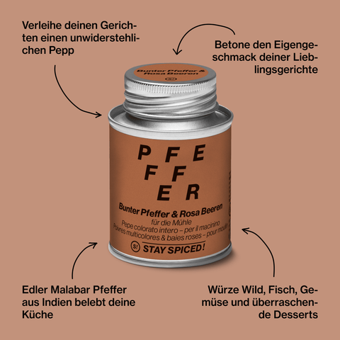 Bunter Pfeffer ganz für die Mühle mit rosa Beeren - STAY SPICED ! - 52306xM
