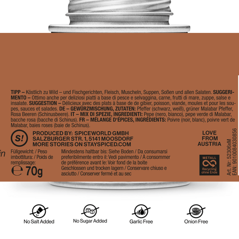 Bunter Pfeffer ganz für die Mühle mit rosa Beeren - STAY SPICED ! - 52306xM
