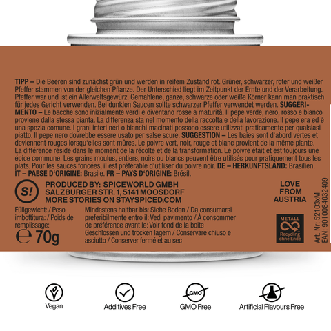 Pfeffer schwarz 1mm Naturmahlung - STAY SPICED ! - 52103xM