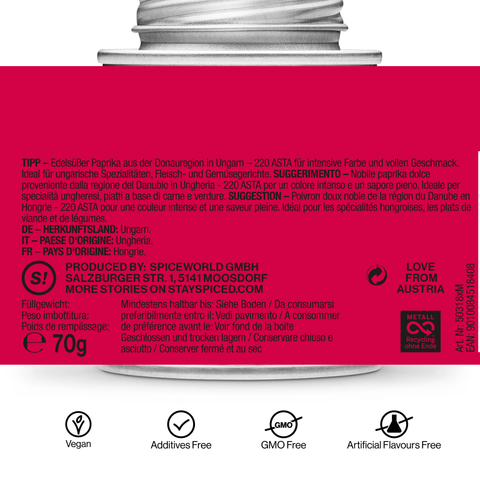 Handselektierter Paprika edelsüß, 220 ASTA - STAY SPICED ! - 50318xM