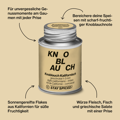 Knoblauchflakes, geschrotet 1-3mm - STAY SPICED ! - 50210xM