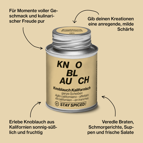 Knoblauchflocken Kalifornisch - ganze Scheiben - STAY SPICED ! - 50127xM