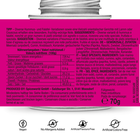 Hummus & Falafel - orientalische Gewürzmischung - STAY SPICED ! - 60065xL