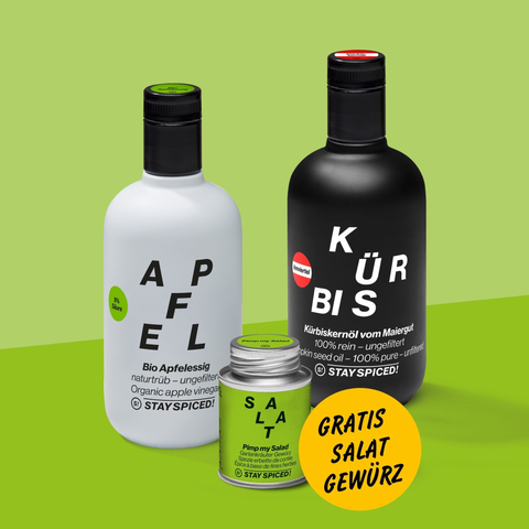 Genuss BUNDLE | Kürbiskernöl, Apfelessig + 1 Gartenkräuter Gewürz