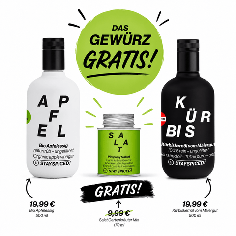 SUMMER BONUS | Genuss BUNDLE | Essig, Öl + 1 Gewürz - STAY SPICED ! - 59534x