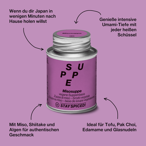 Misosuppe, vegane Suppenbasis - STAY SPICED ! - 72009xM