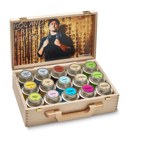 Roland Trettl MEDIUM | Gewürze Set | 15er Holzkiste - STAY SPICED ! - 90011x