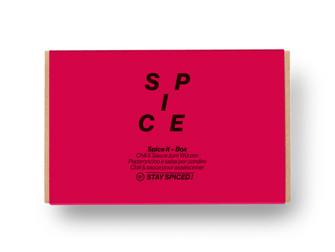 Banderole - Genussbox "SPICE IT" inkl. STAY SPICED Chili Sauce - LOSE - STAY SPICED ! - 90084x