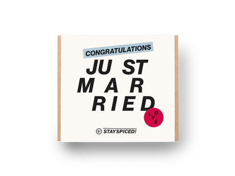 Banderolen "JUST MARRIED" WEISS für GENUSSBOX - LOSE