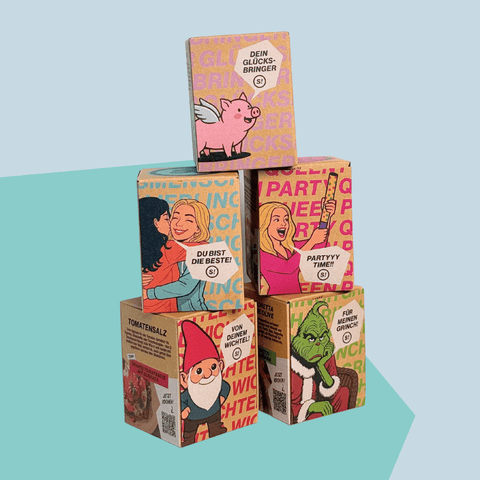 Alle 5 S! Sonderedition im Set GLÜCKSBRINGER, PARTY QUEEN, GRINCH, LIEBLINGSMENSCH und WICHTEL - STAY SPICED ! - S57000