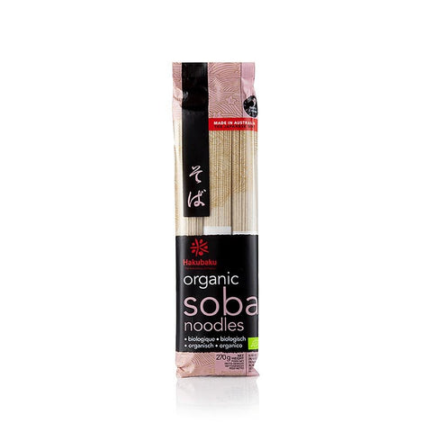 Soba-Nudeln (Buchweizen-& Weizenmehl), 1mm, 20cm lang, Hakubaku, BIO, 270 g - STAY SPICED ! - 961170