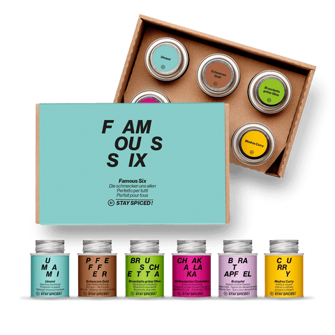 FAMOUS SIX - Top Seller | Gewürze Set | 6er Geschenkbox