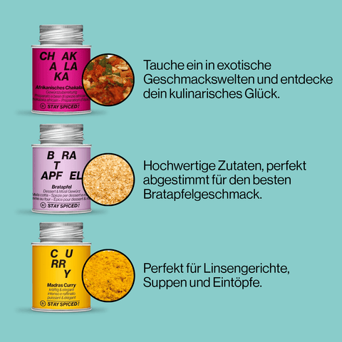 FAMOUS SIX - Top Seller | Gewürze Set | 6er Geschenkbox - STAY SPICED ! - 59024x