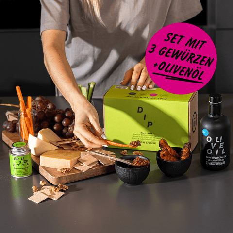 DIP IT | Gewürze Set & Olivenöl | 3 Gewürze und 1 Olivenöl in der Box - STAY SPICED ! - 59036x