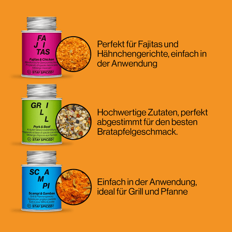 GRILL | Gewürz Set | 6er Geschenkbox - STAY SPICED ! - 59028x