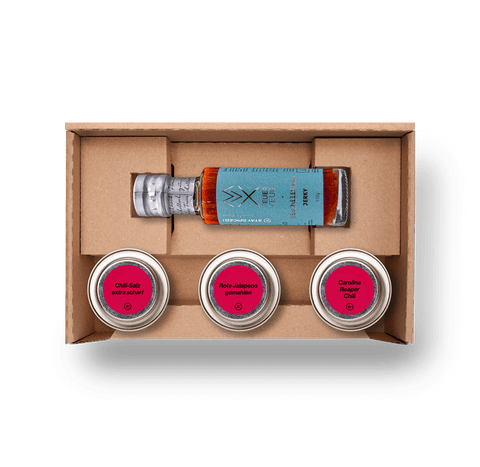 SPICE IT | Gewürze Set & Chili Sauce | 3 Gewürze und 1 Sauce in der Box - STAY SPICED ! - 59038x