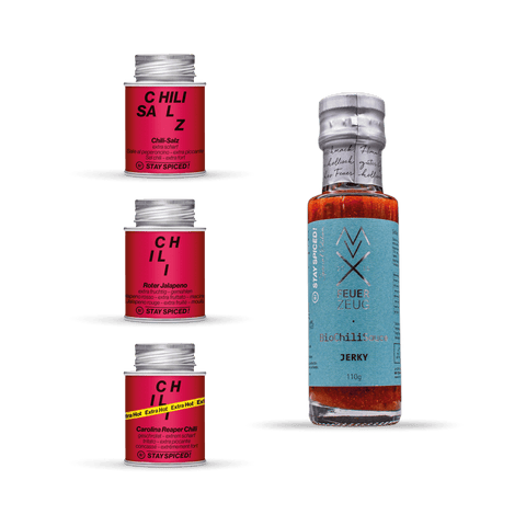 SPICE IT | Gewürze Set & Chili Sauce | 3 Gewürze und 1 Sauce in der Box - STAY SPICED ! - 59038x