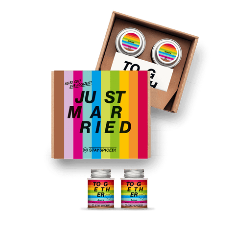 Just Married - TOGETHER| Geschenke Set | 2 Gewürze - STAY SPICED ! - 59047x