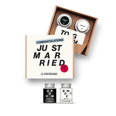 Just Married - BRIDE & GROOM | Geschenke Set | 2 Gewürze - STAY SPICED ! - 59048x