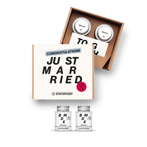 Just Married - BRIDE | Geschenke Set | 2 Gewürze - STAY SPICED ! - 59049x
