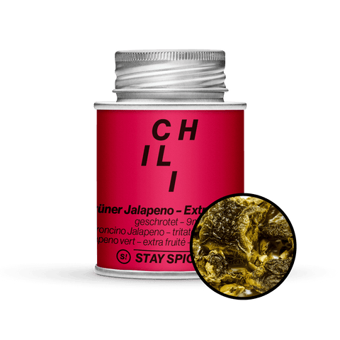 Jalapeno Chili, grün geschrotet 9mm - Extra Fruchtig! - STAY SPICED ! - 56020xM