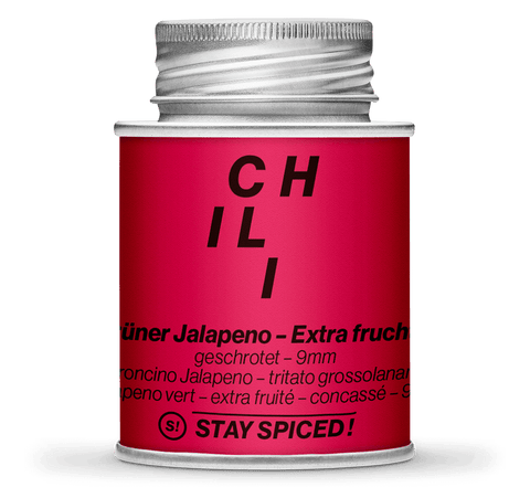 Jalapeno Chili, grün geschrotet 9mm - Extra Fruchtig! - STAY SPICED ! - 56020xM